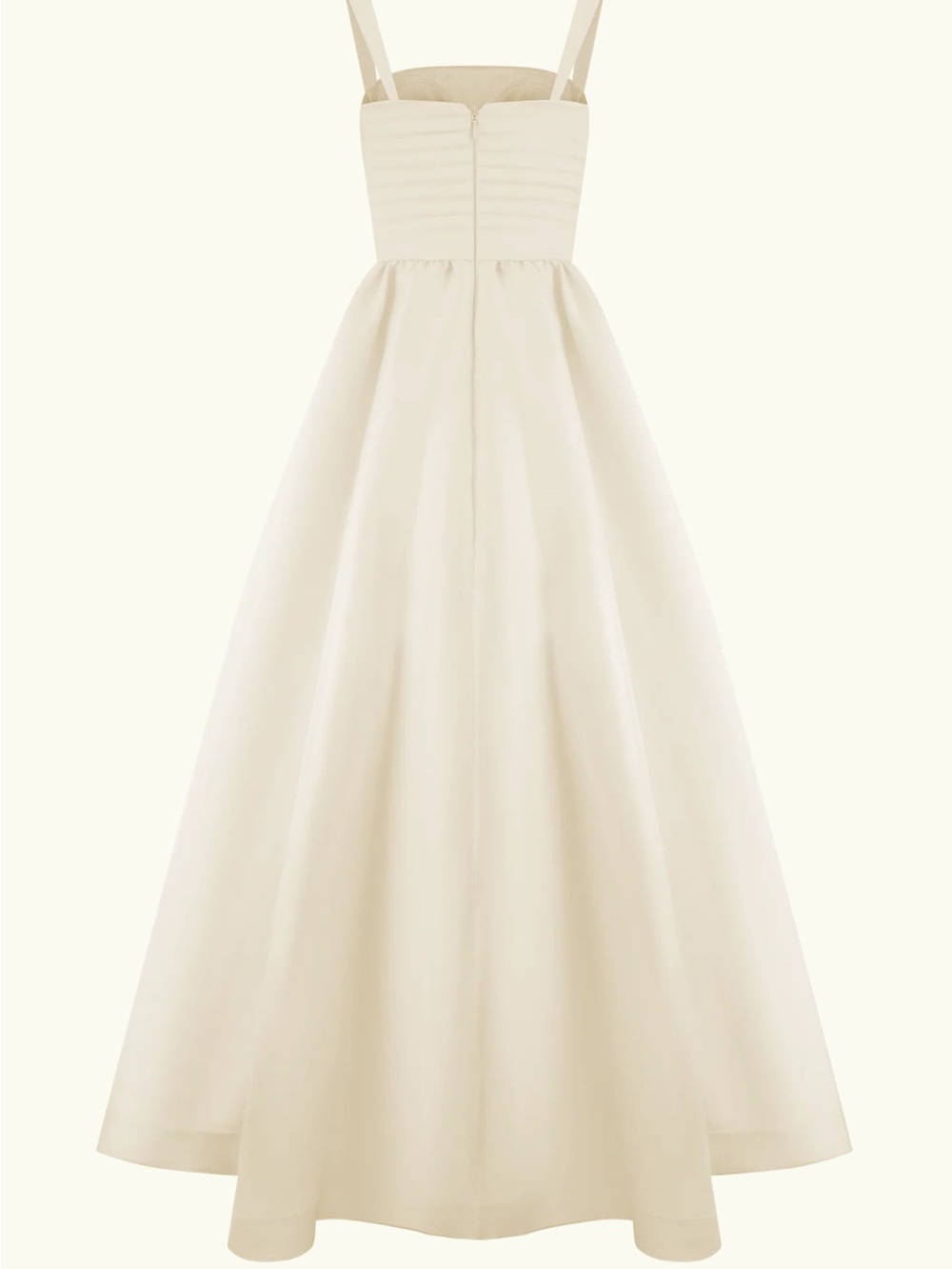 Meshki The CARLA Ruched Gown- Cream A-Line Bridal Gown High Slit-Size XS - Picture 9 of 16